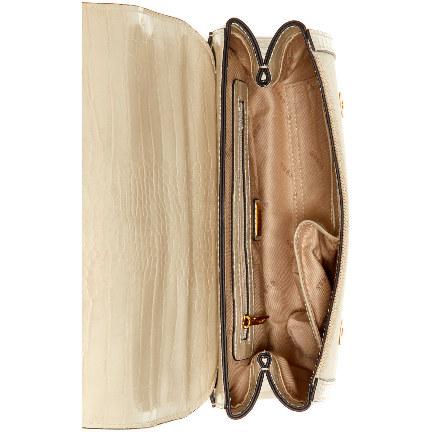 GUESS Katey Canevas Flap Shoulder Bag