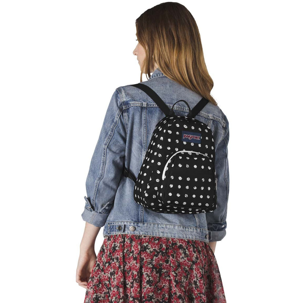JanSport Half Pint Mini Backpack - Black Sketch Dot