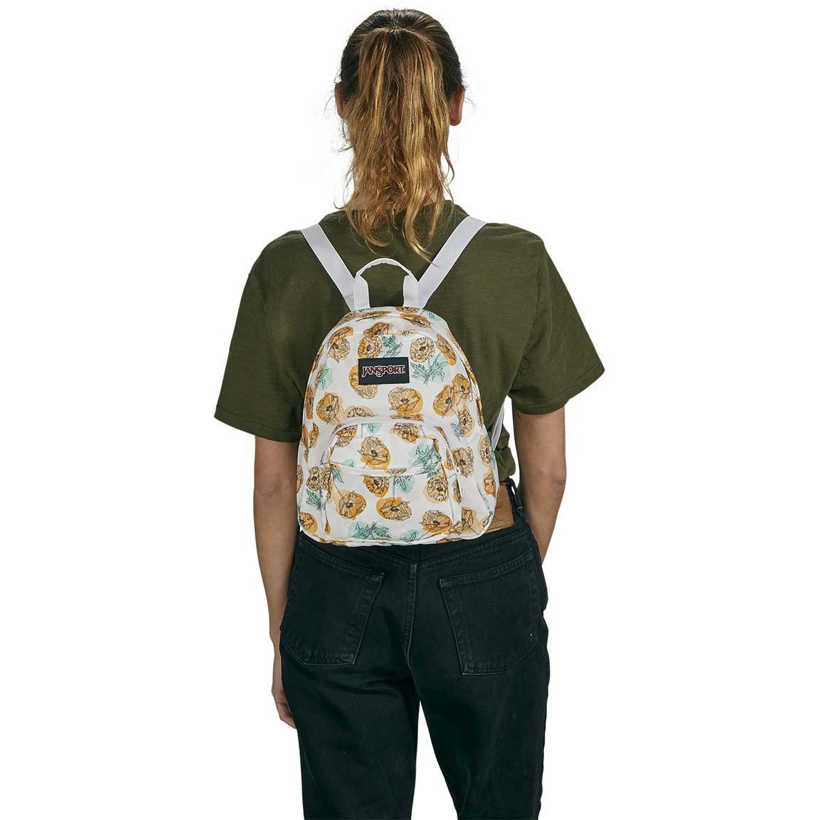 JanSport Half Pint Mini Backpack Sloppy Poppy Gold