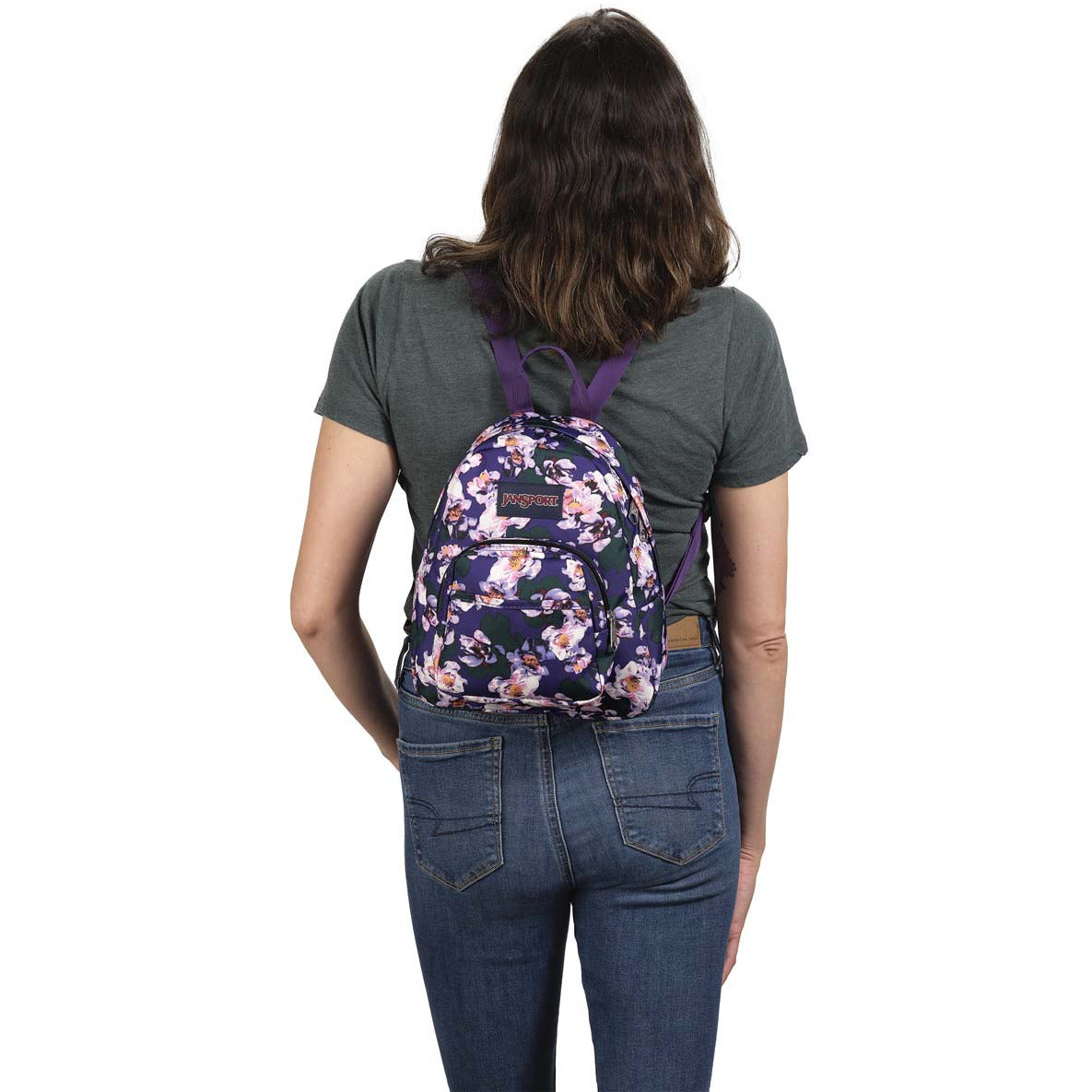 JanSport Half Pint Mini Backpack - Purple petals