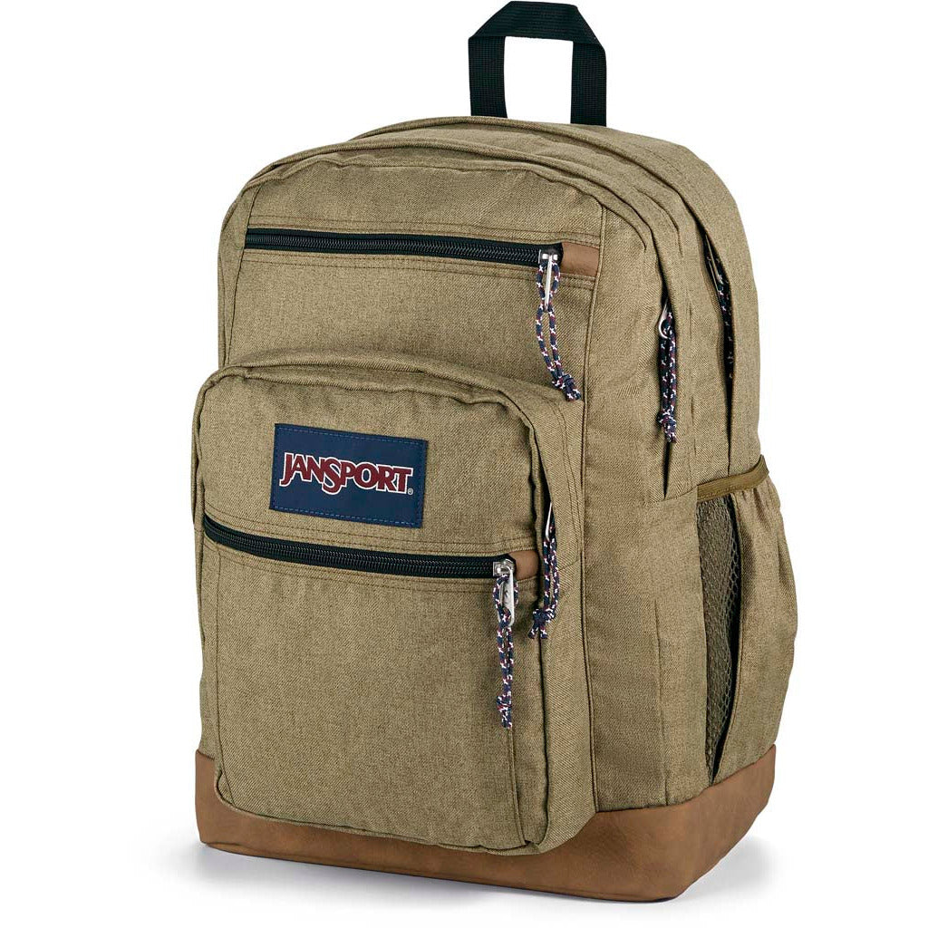 JanSport Cool Student Backpack Army Green Letterman Poly MouraCuir