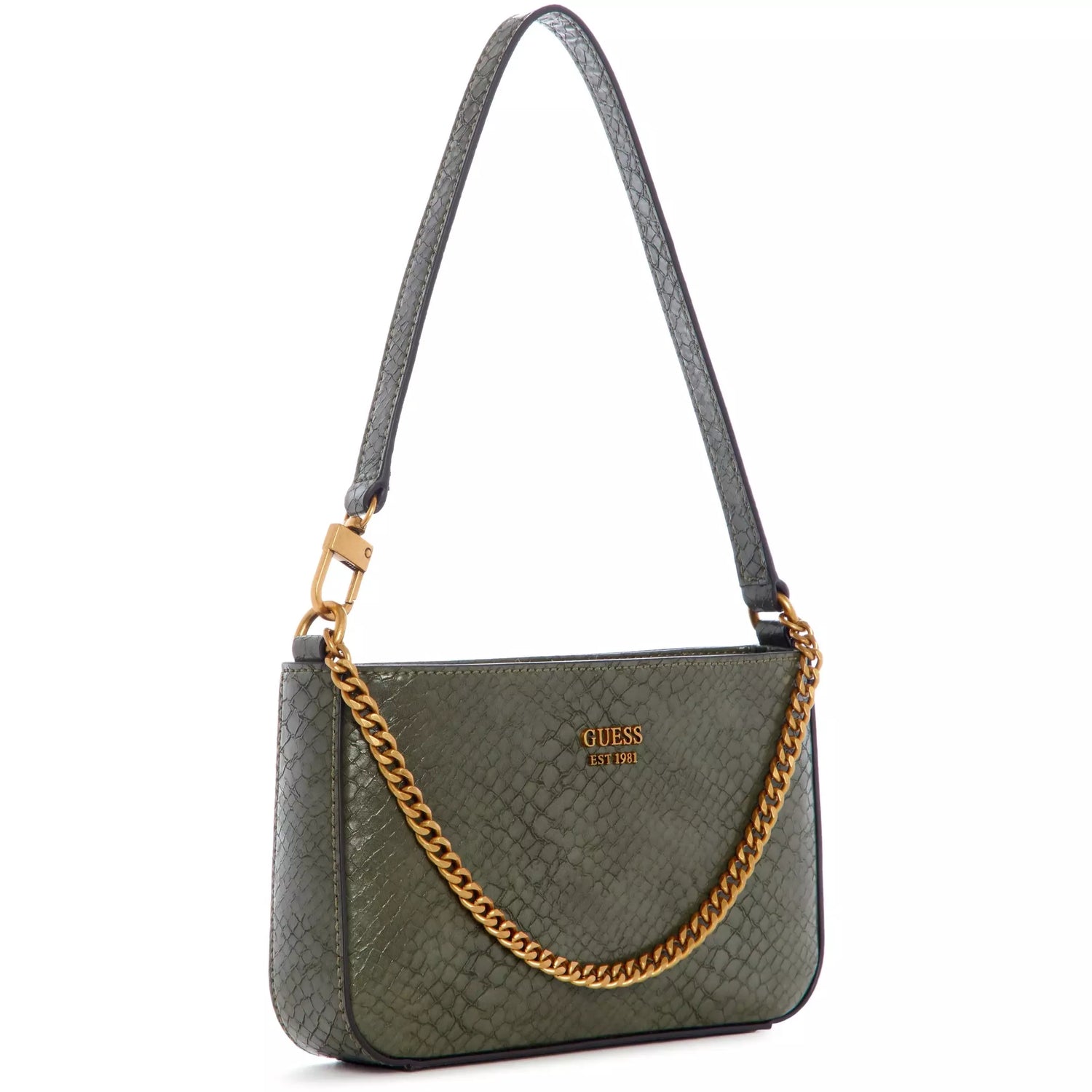 GUESS Katey Mini Top zip Shoulder Bag Green One Size