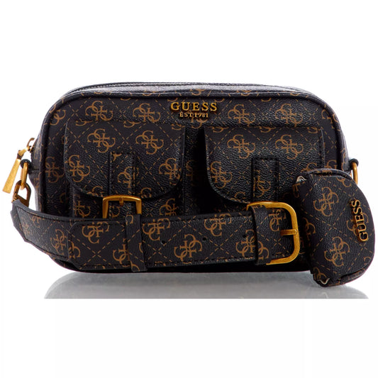 GUESS Sac bandoulière sans limite - Logo marron