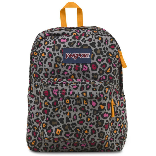 JanSport SuperBreak Backpack - Grey Rabbit Lucy Leopard