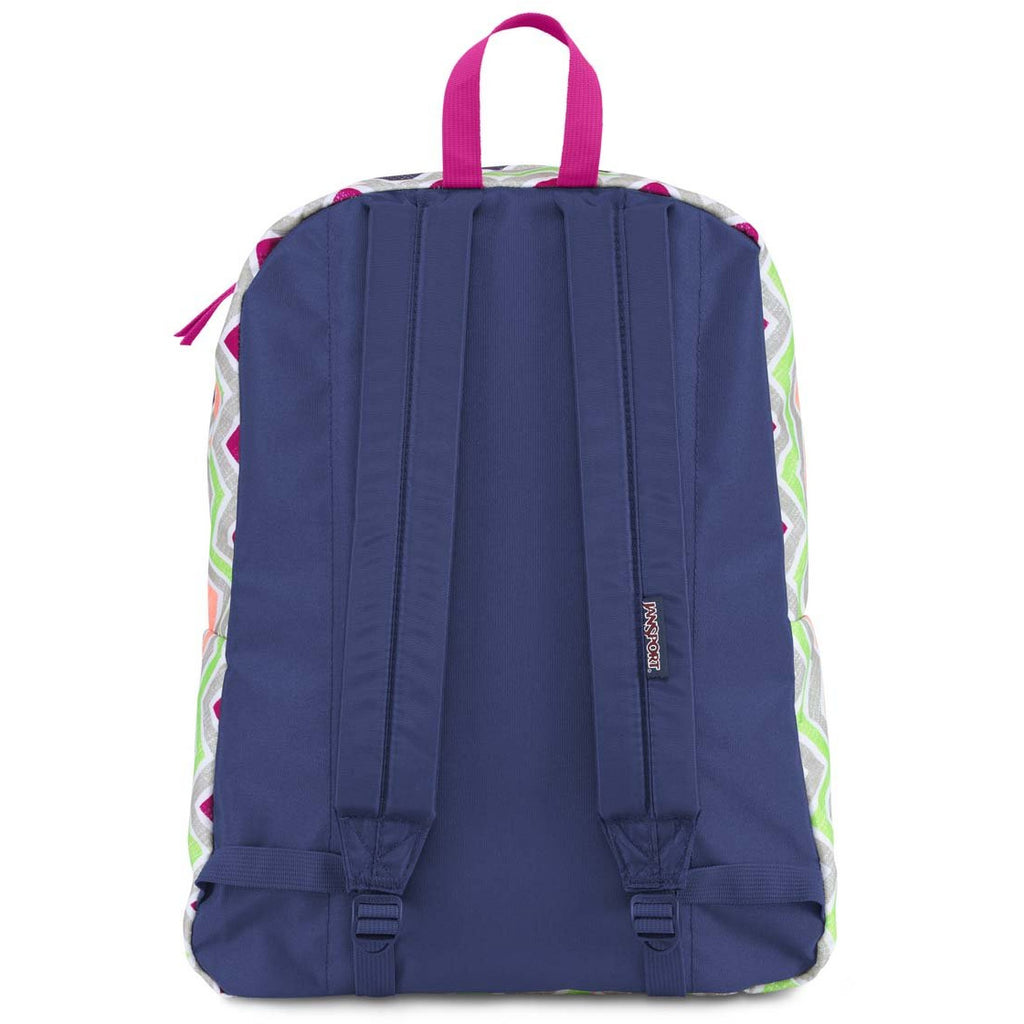 JanSport SuperBreak Backpack - Cyber Pink Summer Chevron