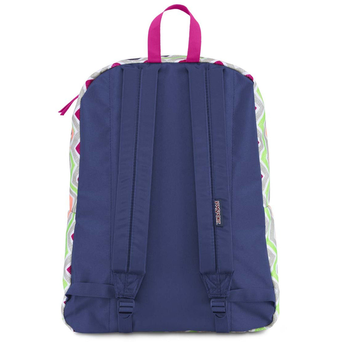 JanSport SuperBreak Backpack - Cyber Pink Summer Chevron