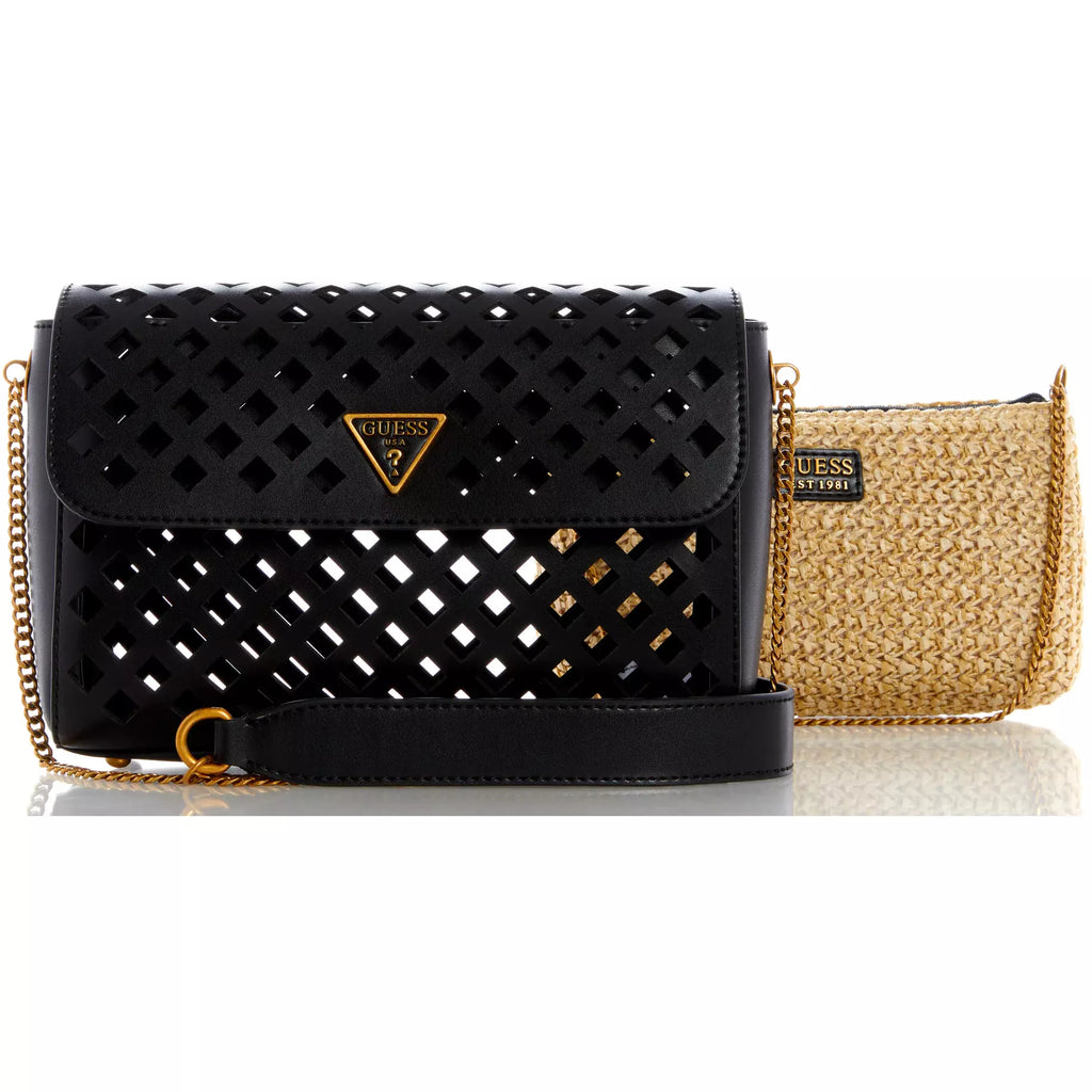 GUESS Aqua Crossbody Flap - Black