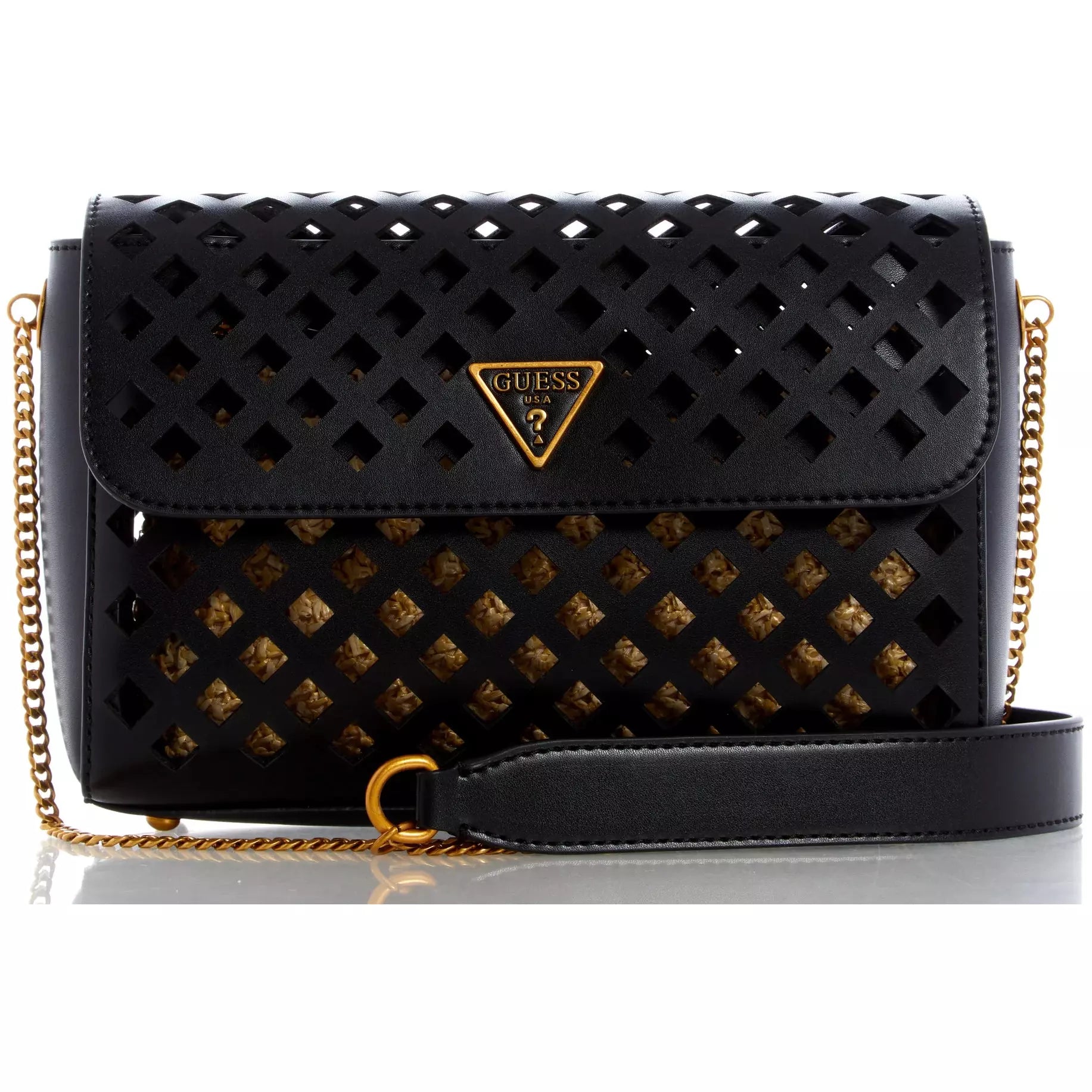 GUESS Aqua Crossbody Flap - Black